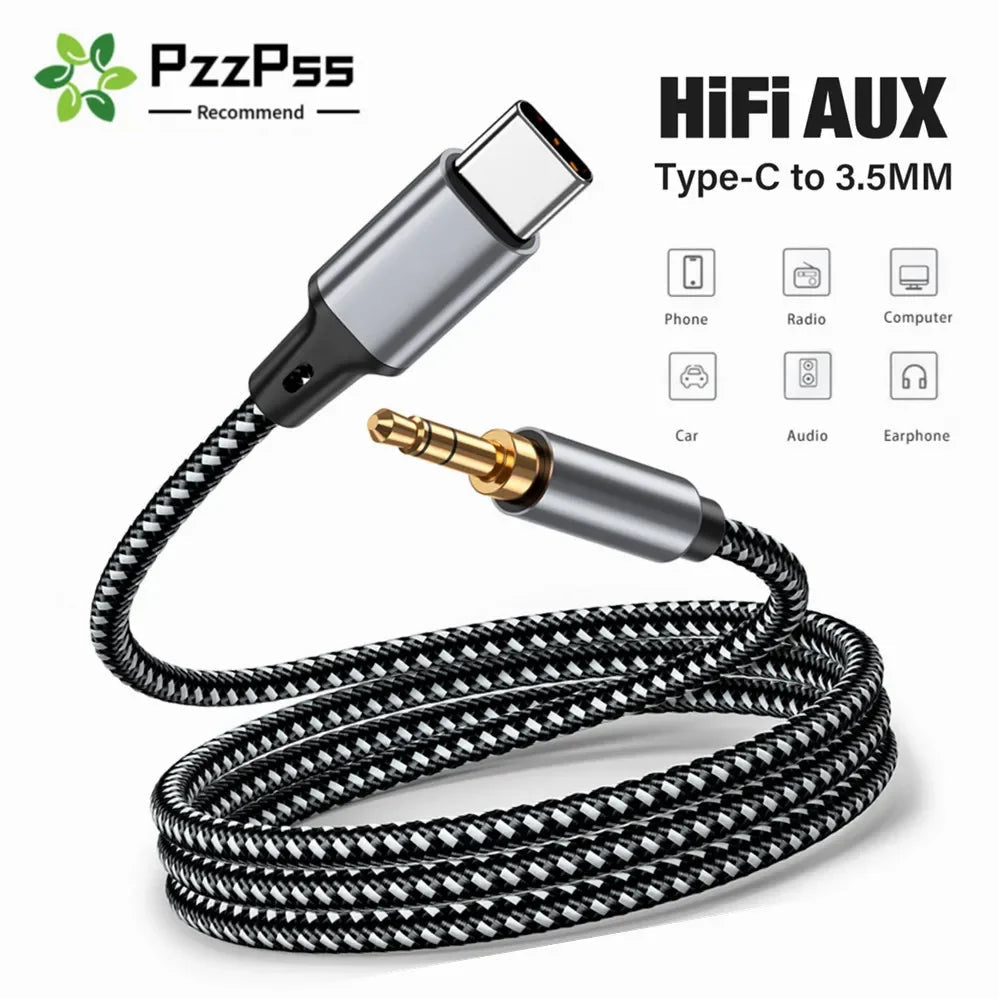 1m 1.5m 2m USB Type C To 3.5Mm Jack AUX Cable DAC USB - C Audio Adapter for Phone Headphones Car HIFI Stereo Sound Audio Connector - Lo Shop Desiderato - 1m 1.5m 2m USB Type C To 3.5Mm Jack AUX Cable DAC USB - C Audio Adapter for Phone Headphones Car HIFI Stereo Sound Audio Connector - Lo Shop Desiderato - 