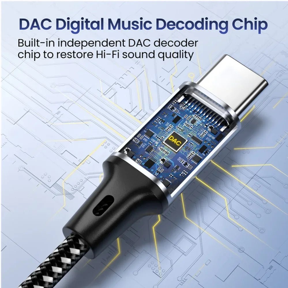 1m 1.5m 2m USB Type C To 3.5Mm Jack AUX Cable DAC USB - C Audio Adapter for Phone Headphones Car HIFI Stereo Sound Audio Connector - Lo Shop Desiderato - 1m 1.5m 2m USB Type C To 3.5Mm Jack AUX Cable DAC USB - C Audio Adapter for Phone Headphones Car HIFI Stereo Sound Audio Connector - Lo Shop Desiderato - 