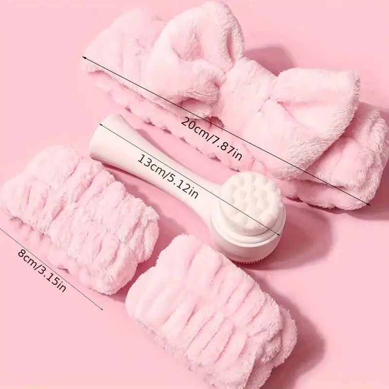 4Pcs Complete Facial Cleansing Kit Cleaner Brush Headband Wristband Hydrotherapy Exfoliating Tool for Blackhead Removal Skinca - Lo Shop Desiderato - 4Pcs Complete Facial Cleansing Kit Cleaner Brush Headband Wristband Hydrotherapy Exfoliating Tool for Blackhead Removal Skinca - Lo Shop Desiderato - 