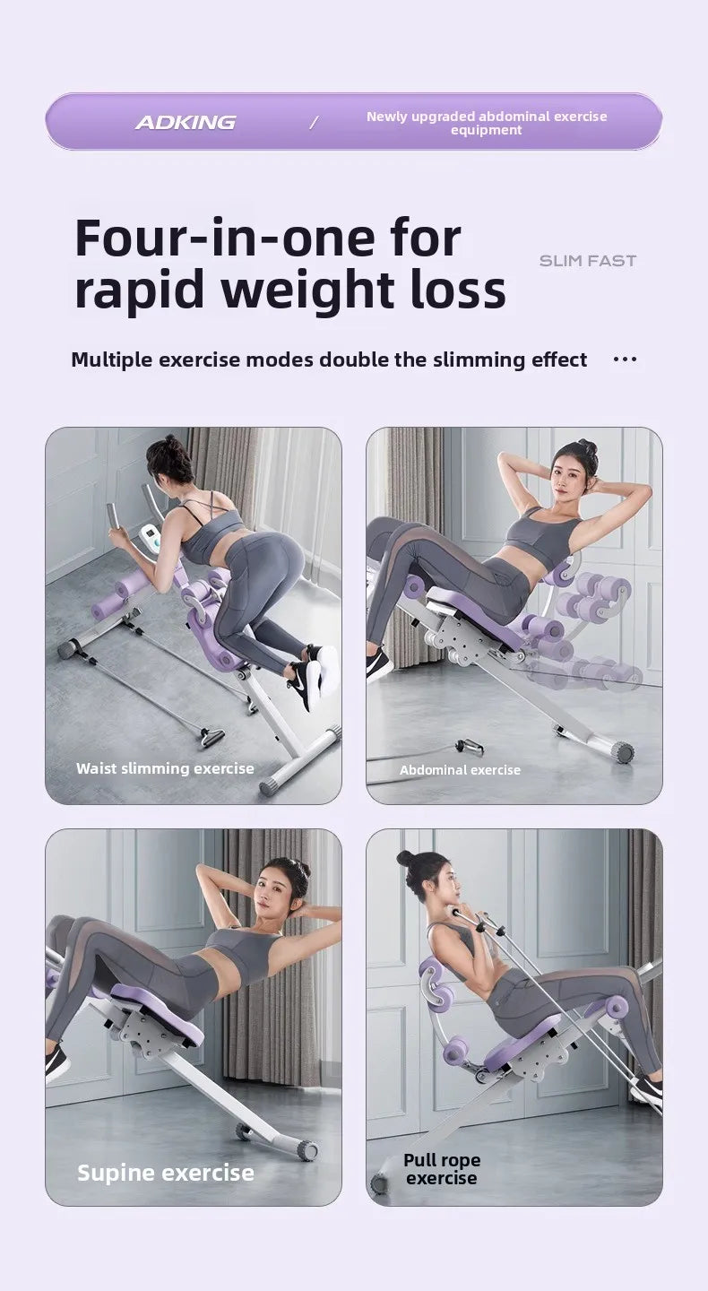 Fitness Body Shaping Machine Multifunctional Home Gym  Abdominal Waist Trainer Knee-Friendly Sliding Rail for Core & Leg Workout