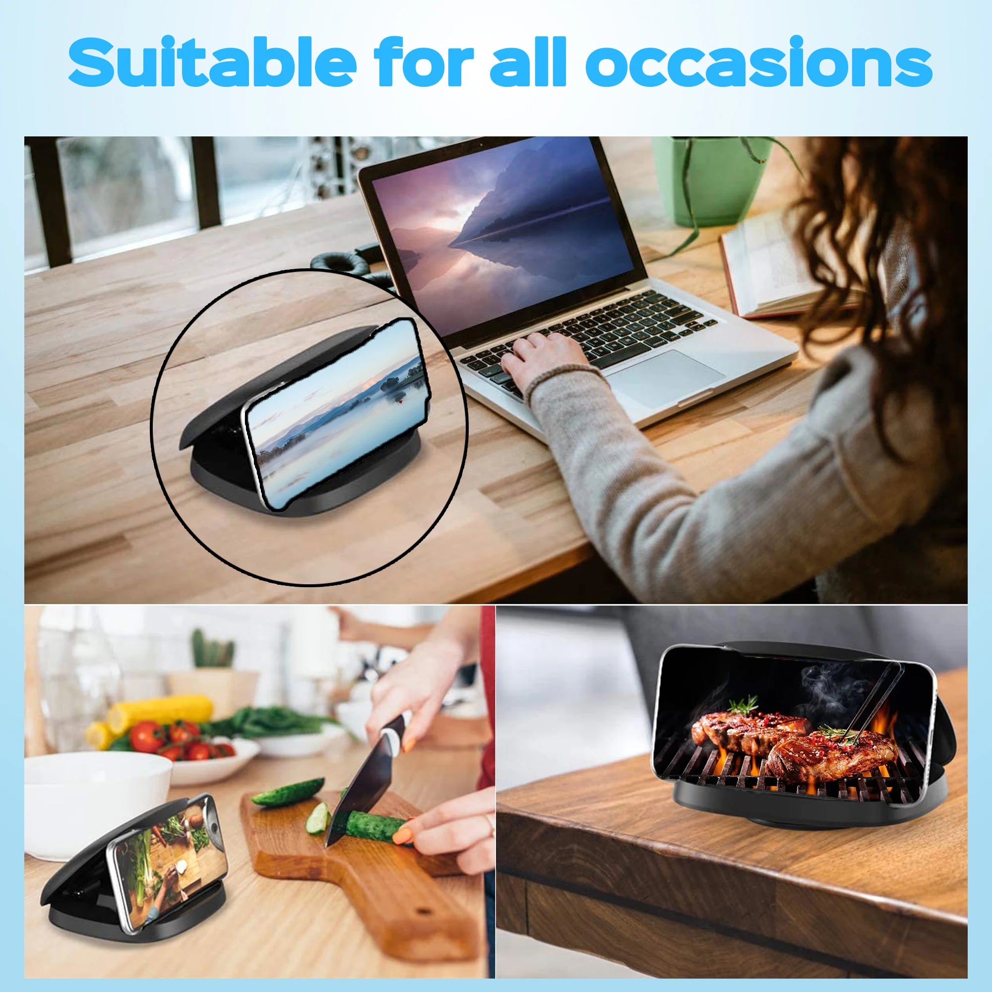Car Dashboard Phone Holder 360° Rotatable,Portable Anti-Slip Car Phone Holder Horizontal & Vertical Place,Strong Self-Adhesive