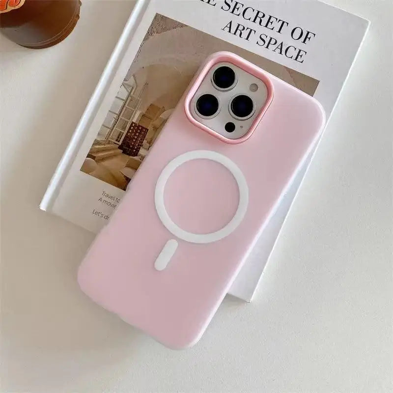 Luxury Candy Color 2 IN 1 Magnetic Case For iPhone 16 15 17 14 13 12 11 Pro Max Plus For Magsafe Wireless Charge shockproof Case