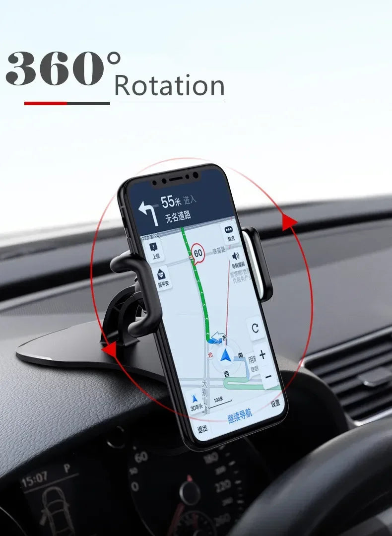 Car Mobile Phone Holder, 360 Degree Rotatable Cell Phone Stands, Car Rack Dashboard Support for Auto Grip, Fixed Bracket