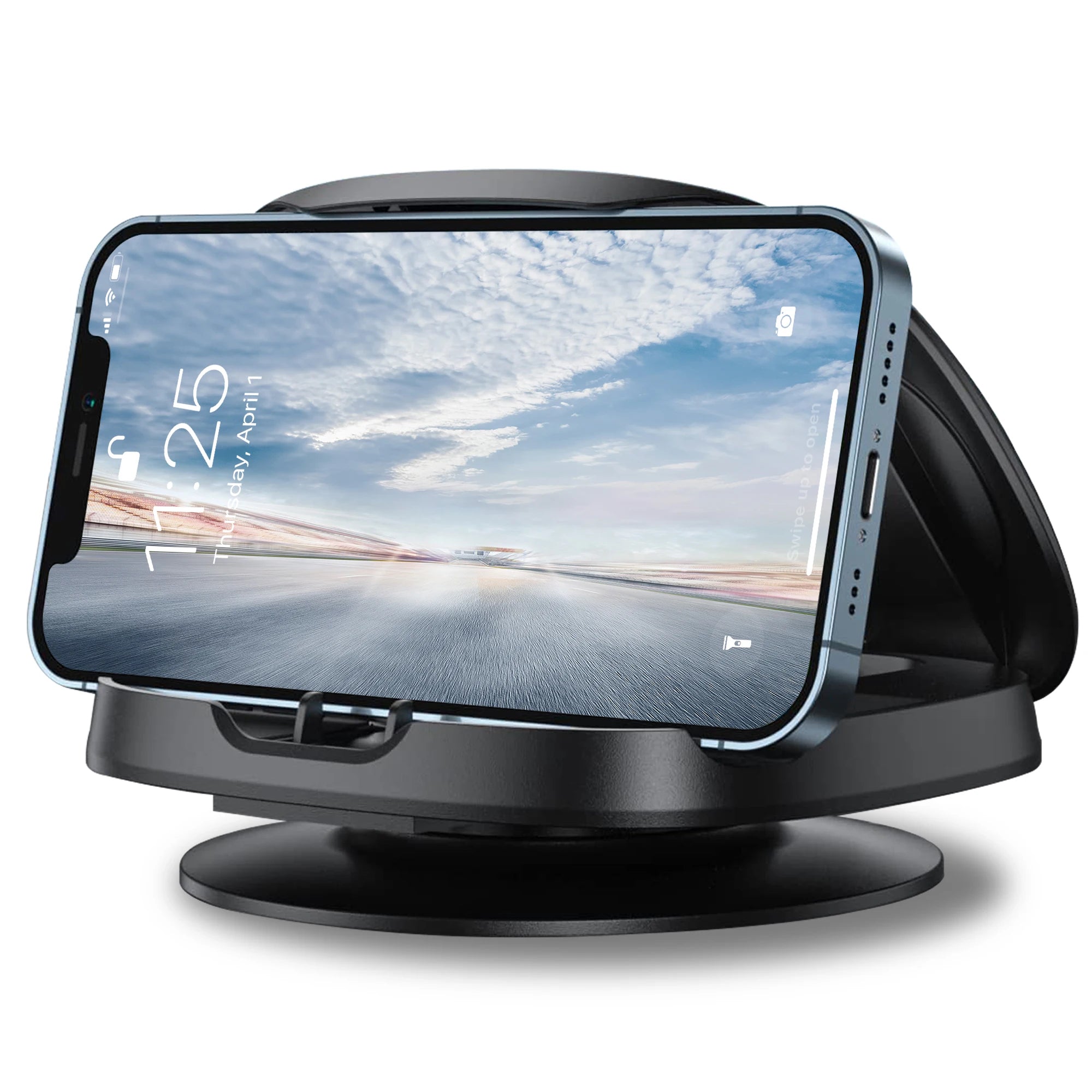 Car Dashboard Phone Holder 360° Rotatable,Portable Anti-Slip Car Phone Holder Horizontal & Vertical Place,Strong Self-Adhesive