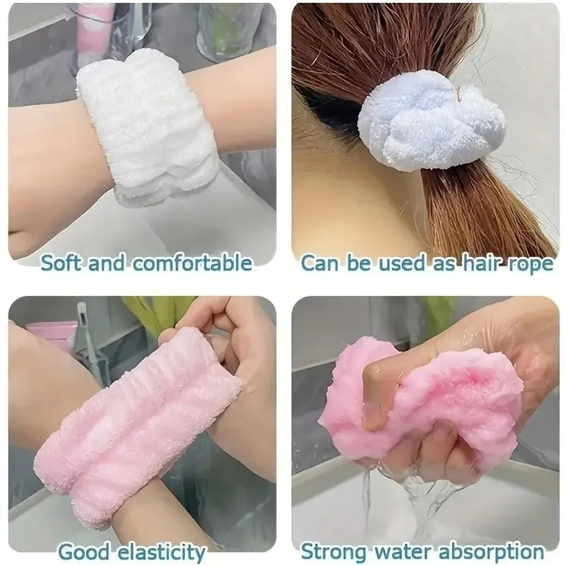 4Pcs Complete Facial Cleansing Kit Cleaner Brush Headband Wristband Hydrotherapy Exfoliating Tool for Blackhead Removal Skinca