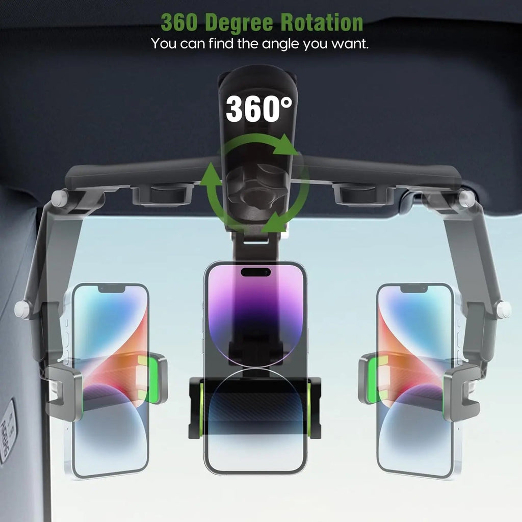 Car Phone Holder - 1080 Multifunction Sun Visor Universal 360 Rotating Cell Phone Mobile Mount for Vehicle Rear View Mirror - Lo Shop Desiderato - Car Phone Holder - 1080 Multifunction Sun Visor Universal 360 Rotating Cell Phone Mobile Mount for Vehicle Rear View Mirror - Lo Shop Desiderato - 
