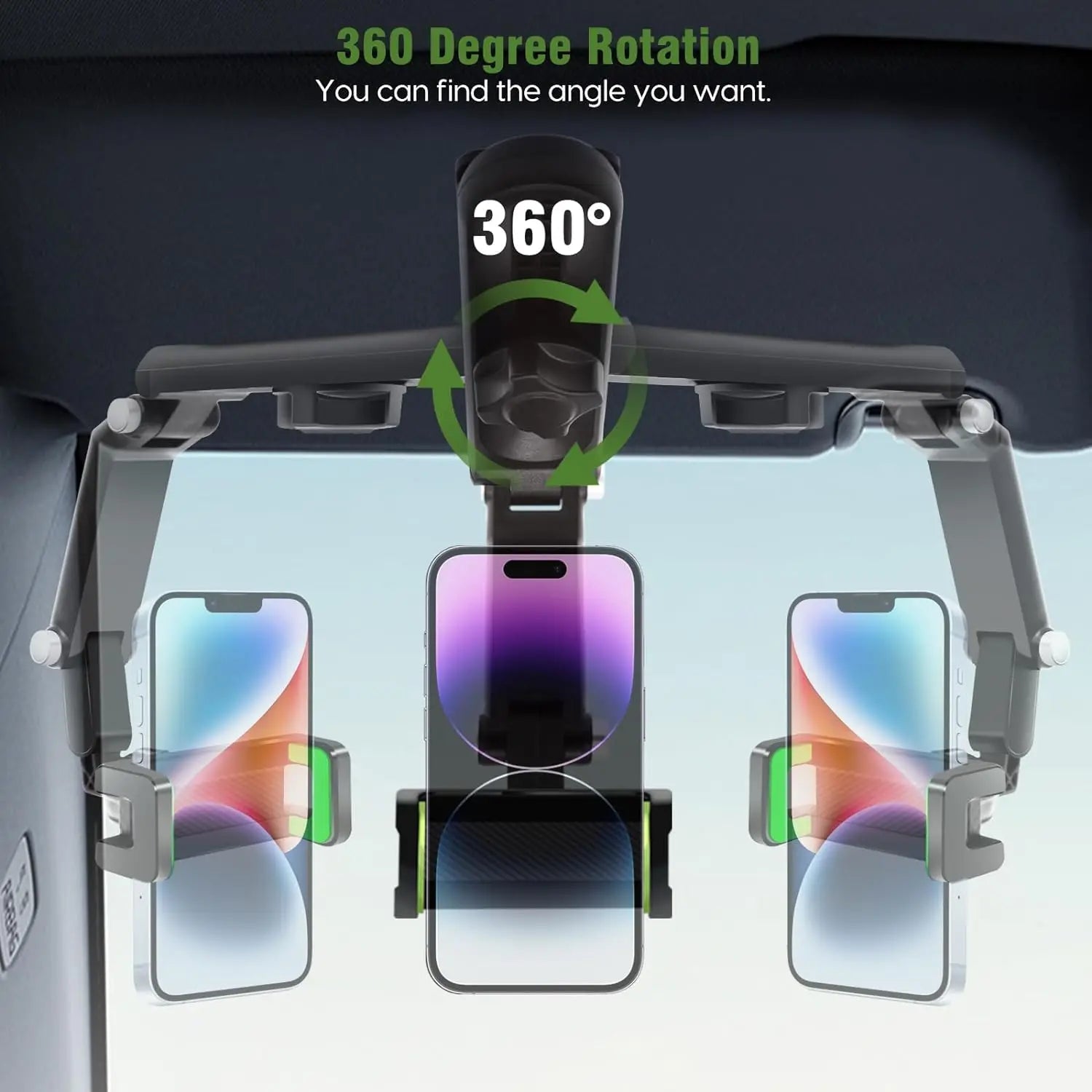 Car Phone Holder - 1080 Multifunction Sun Visor Universal 360 Rotating Cell Phone Mobile Mount for Vehicle Rear View Mirror - Lo Shop Desiderato - Car Phone Holder - 1080 Multifunction Sun Visor Universal 360 Rotating Cell Phone Mobile Mount for Vehicle Rear View Mirror - Lo Shop Desiderato - 