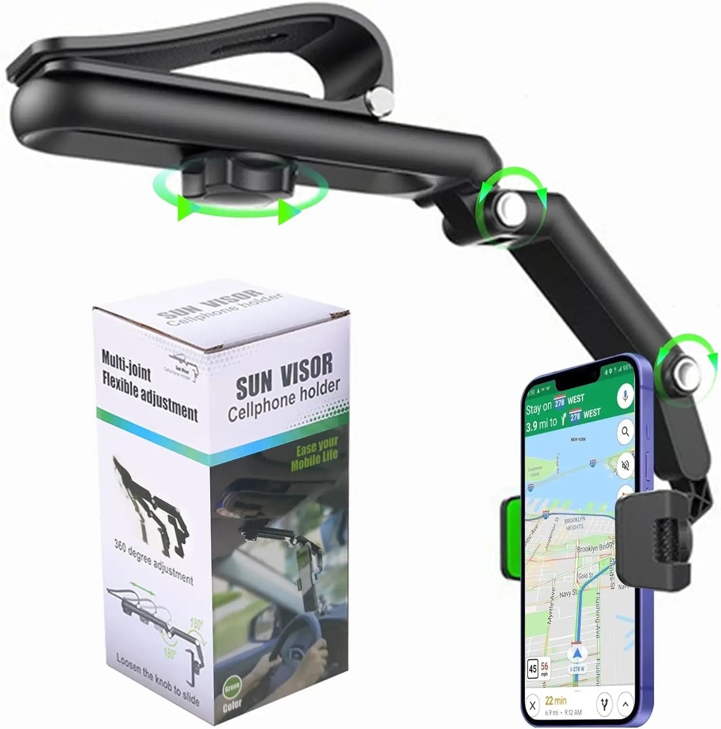 Car Phone Holder - 1080 Multifunction Sun Visor Universal 360 Rotating Cell Phone Mobile Mount for Vehicle Rear View Mirror - Lo Shop Desiderato - Car Phone Holder - 1080 Multifunction Sun Visor Universal 360 Rotating Cell Phone Mobile Mount for Vehicle Rear View Mirror - Lo Shop Desiderato - 