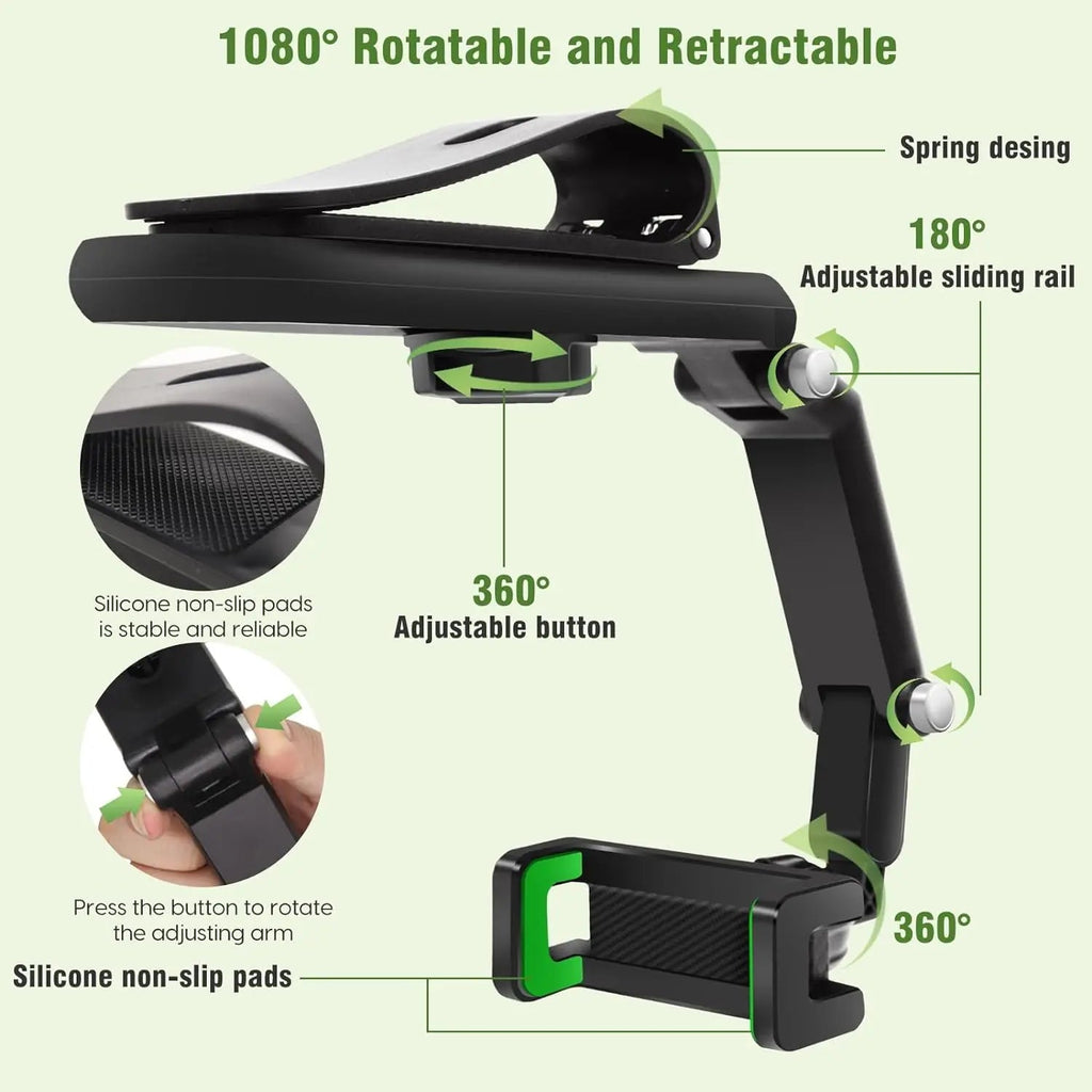 Car Phone Holder - 1080 Multifunction Sun Visor Universal 360 Rotating Cell Phone Mobile Mount for Vehicle Rear View Mirror - Lo Shop Desiderato - Car Phone Holder - 1080 Multifunction Sun Visor Universal 360 Rotating Cell Phone Mobile Mount for Vehicle Rear View Mirror - Lo Shop Desiderato - 