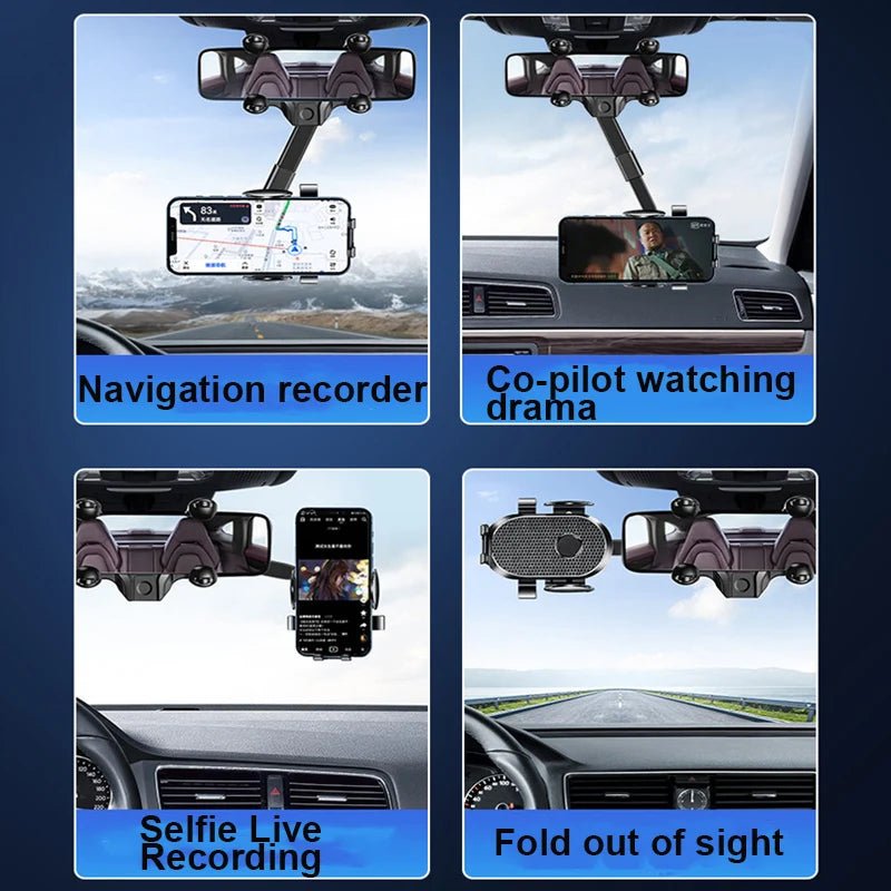 Car Phone Holder For Car Rearview Mirror Multi - function 360 Degree Rotatable and Extendable Mobile Phone Holder For iPhone Samsu - Lo Shop Desiderato - Car Phone Holder For Car Rearview Mirror Multi - function 360 Degree Rotatable and Extendable Mobile Phone Holder For iPhone Samsu - Lo Shop Desiderato - 