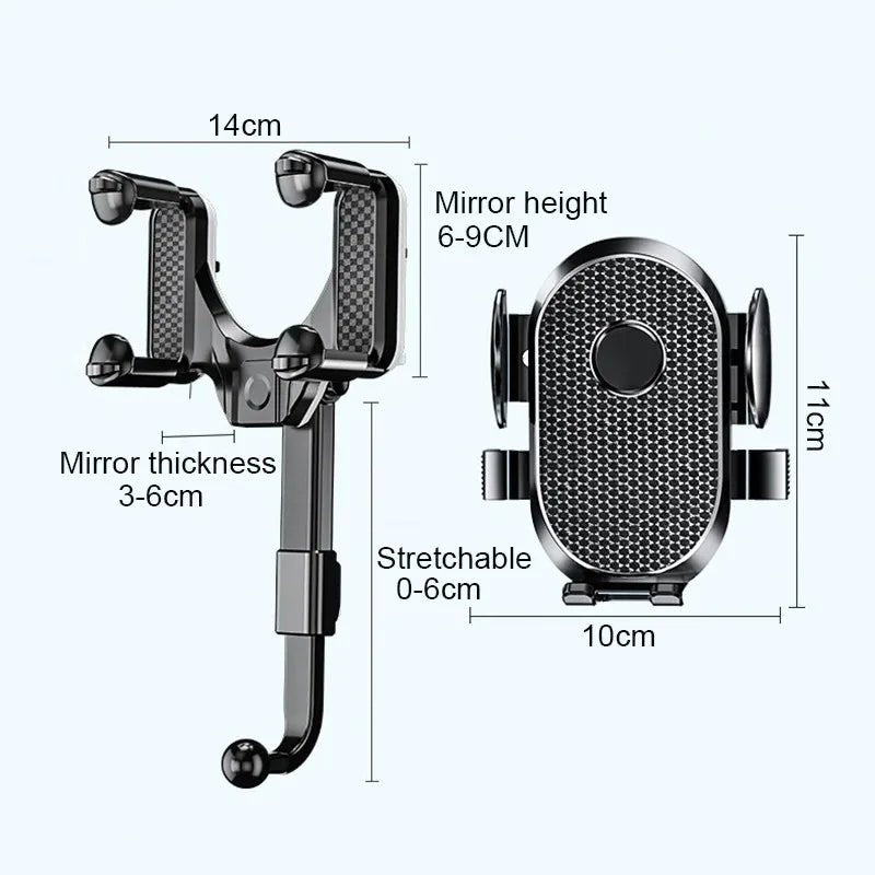 Car Phone Holder For Car Rearview Mirror Multi - function 360 Degree Rotatable and Extendable Mobile Phone Holder For iPhone Samsu - Lo Shop Desiderato - Car Phone Holder For Car Rearview Mirror Multi - function 360 Degree Rotatable and Extendable Mobile Phone Holder For iPhone Samsu - Lo Shop Desiderato - 