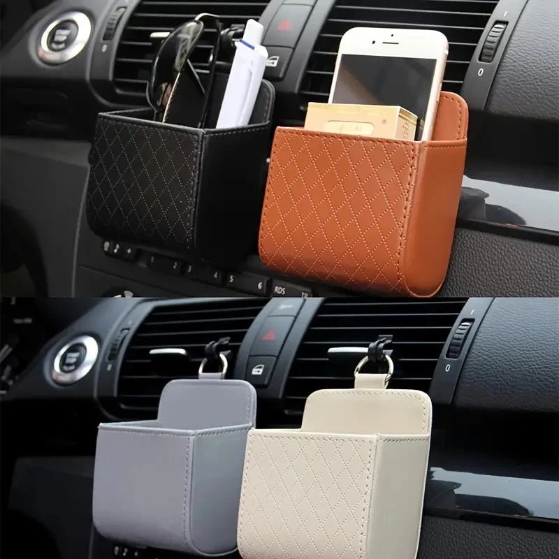 Car Phone Holder Mount Air Vent Hanging Storage Box Car Mobile Phone Bag PU Leather Glasses Organizer Support in Car Accessories - Lo Shop Desiderato - Car Phone Holder Mount Air Vent Hanging Storage Box Car Mobile Phone Bag PU Leather Glasses Organizer Support in Car Accessories - Lo Shop Desiderato - 