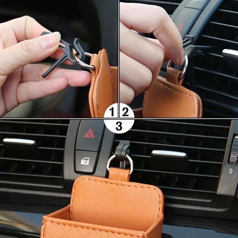 Car Phone Holder Mount Air Vent Hanging Storage Box Car Mobile Phone Bag PU Leather Glasses Organizer Support in Car Accessories - Lo Shop Desiderato - Car Phone Holder Mount Air Vent Hanging Storage Box Car Mobile Phone Bag PU Leather Glasses Organizer Support in Car Accessories - Lo Shop Desiderato - 