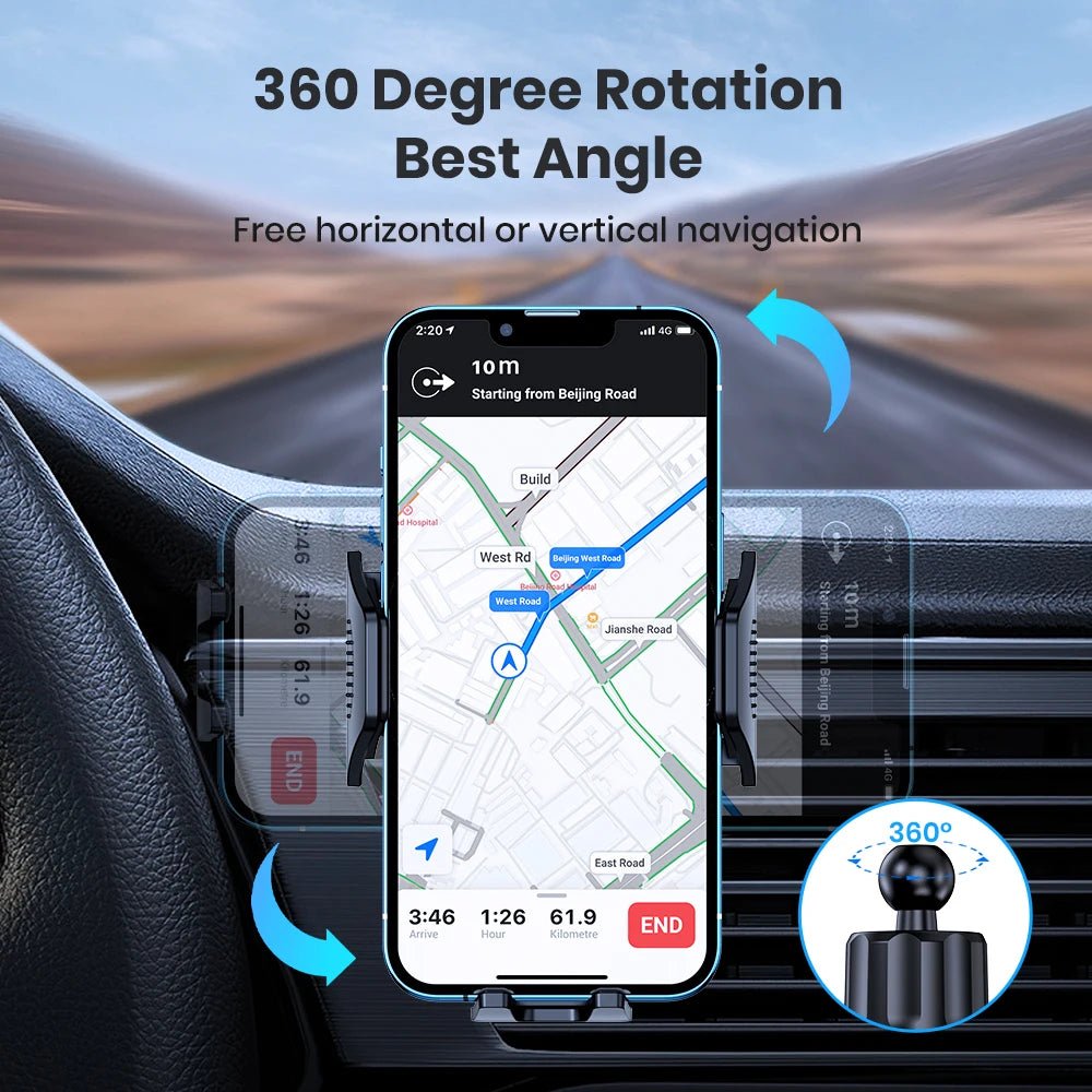 Car Phone Holder Mount,TOPK Upgrade Auto Locking Universal Phone Stand Holder with Hook Clip for Car Air Vent for iPhone Samsun - Lo Shop Desiderato - Car Phone Holder Mount,TOPK Upgrade Auto Locking Universal Phone Stand Holder with Hook Clip for Car Air Vent for iPhone Samsun - Lo Shop Desiderato - 