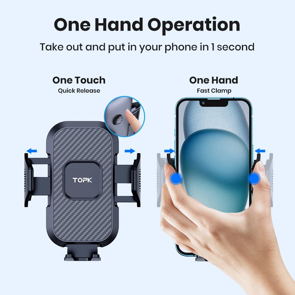 Car Phone Holder Mount,TOPK Upgrade Auto Locking Universal Phone Stand Holder with Hook Clip for Car Air Vent for iPhone Samsun - Lo Shop Desiderato - Car Phone Holder Mount,TOPK Upgrade Auto Locking Universal Phone Stand Holder with Hook Clip for Car Air Vent for iPhone Samsun - Lo Shop Desiderato - 