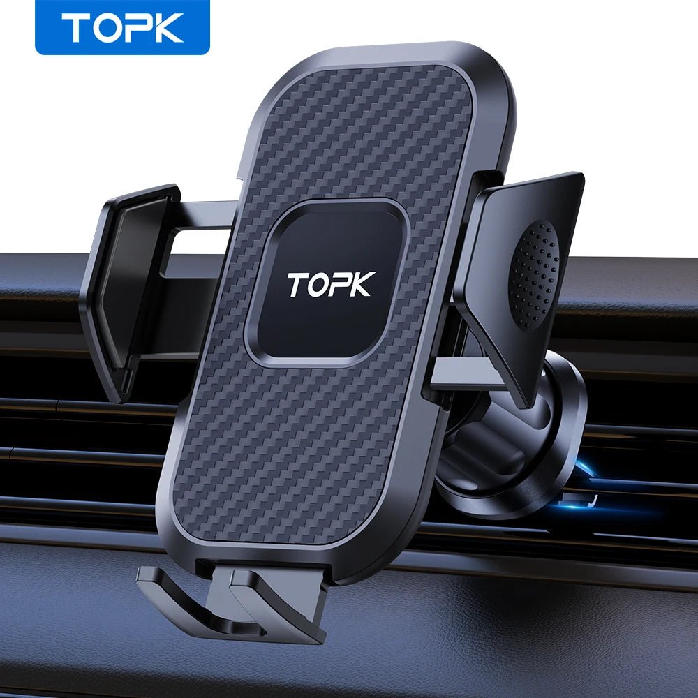 Car Phone Holder Mount,TOPK Upgrade Auto Locking Universal Phone Stand Holder with Hook Clip for Car Air Vent for iPhone Samsun - Lo Shop Desiderato - Car Phone Holder Mount,TOPK Upgrade Auto Locking Universal Phone Stand Holder with Hook Clip for Car Air Vent for iPhone Samsun - Lo Shop Desiderato - 