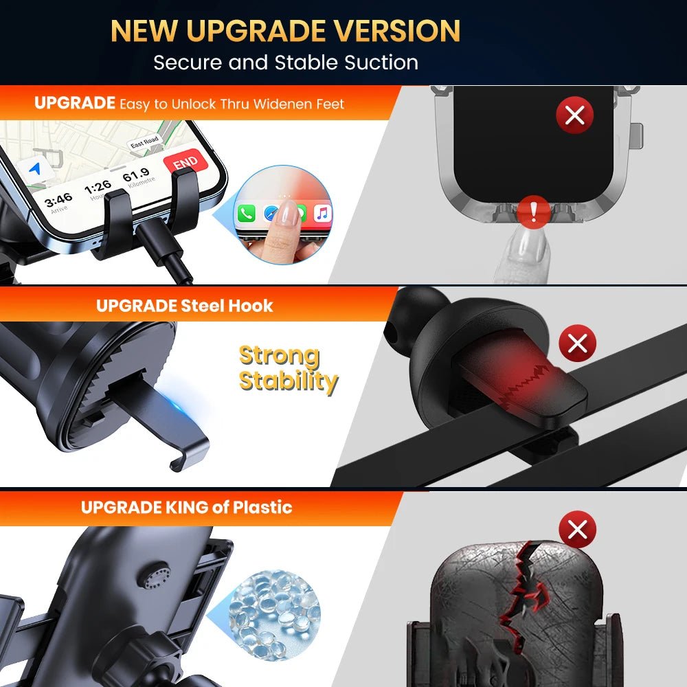 Car Phone Holder Mount,TOPK Upgrade Auto Locking Universal Phone Stand Holder with Hook Clip for Car Air Vent for iPhone Samsun - Lo Shop Desiderato - Car Phone Holder Mount,TOPK Upgrade Auto Locking Universal Phone Stand Holder with Hook Clip for Car Air Vent for iPhone Samsun - Lo Shop Desiderato - 