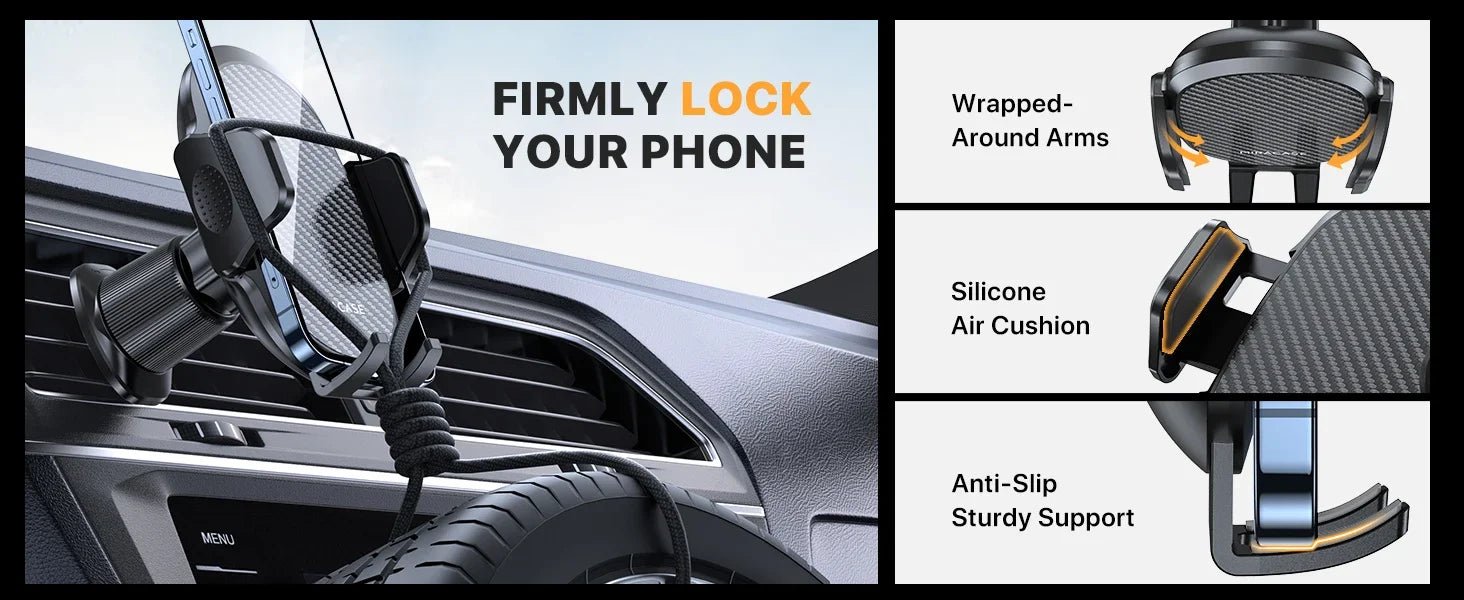 Car Phone Holder Phone Holders for Your Car with Metal Hook Clip Air Vent Cell Phone Stand Car Mount Universal - Lo Shop Desiderato - Car Phone Holder Phone Holders for Your Car with Metal Hook Clip Air Vent Cell Phone Stand Car Mount Universal - Lo Shop Desiderato - 