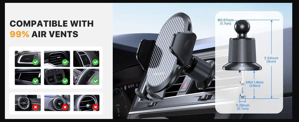 Car Phone Holder Phone Holders for Your Car with Metal Hook Clip Air Vent Cell Phone Stand Car Mount Universal - Lo Shop Desiderato - Car Phone Holder Phone Holders for Your Car with Metal Hook Clip Air Vent Cell Phone Stand Car Mount Universal - Lo Shop Desiderato - 