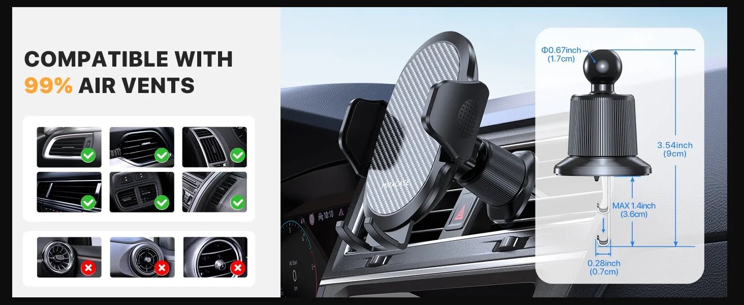 Car Phone Holder Phone Holders for Your Car with Metal Hook Clip Air Vent Cell Phone Stand Car Mount Universal - Lo Shop Desiderato - Car Phone Holder Phone Holders for Your Car with Metal Hook Clip Air Vent Cell Phone Stand Car Mount Universal - Lo Shop Desiderato - 
