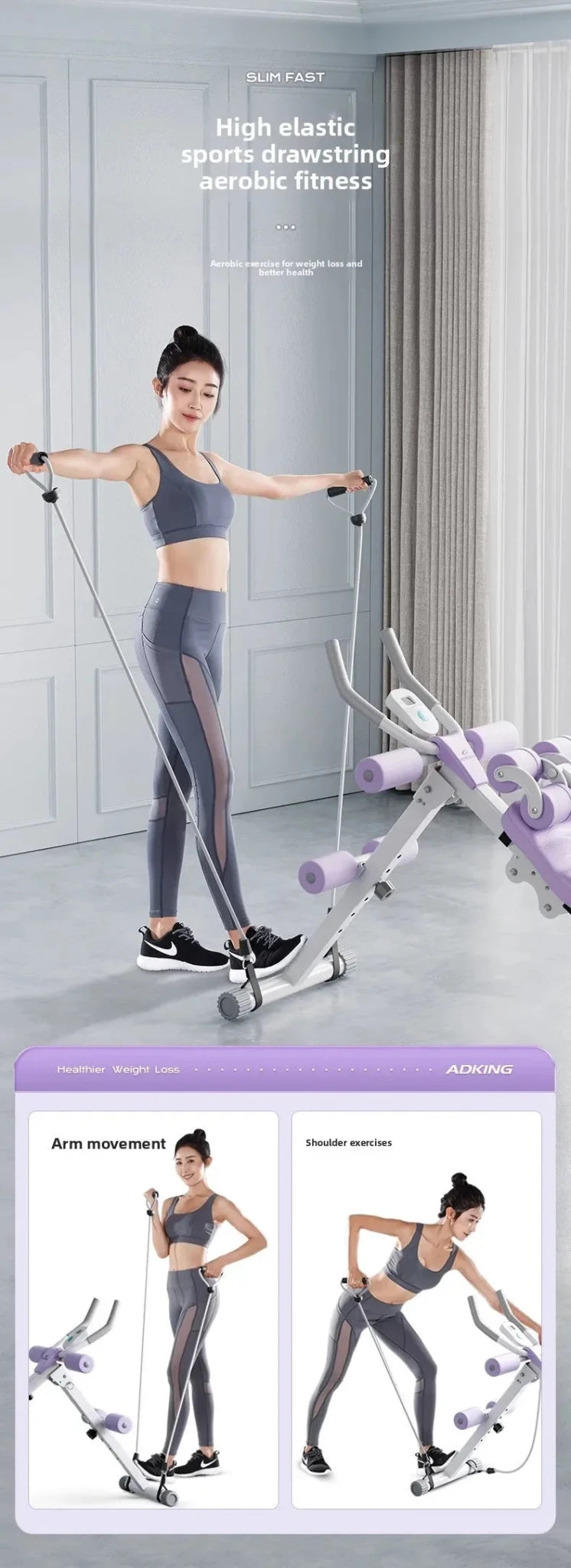 Fitness Body Shaping Machine Multifunctional Home Gym Abdominal Waist Trainer Knee - Friendly Sliding Rail for Core & Leg Workout - Lo Shop Desiderato - Fitness Body Shaping Machine Multifunctional Home Gym Abdominal Waist Trainer Knee - Friendly Sliding Rail for Core & Leg Workout - Lo Shop Desiderato - 