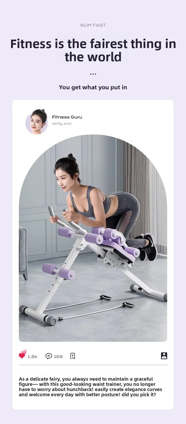Fitness Body Shaping Machine Multifunctional Home Gym Abdominal Waist Trainer Knee - Friendly Sliding Rail for Core & Leg Workout - Lo Shop Desiderato - Fitness Body Shaping Machine Multifunctional Home Gym Abdominal Waist Trainer Knee - Friendly Sliding Rail for Core & Leg Workout - Lo Shop Desiderato - 