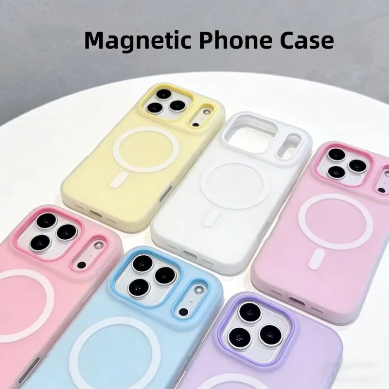 Luxury Candy Color 2 IN 1 Magnetic Case For iPhone 16 15 17 14 13 12 11 Pro Max Plus For Magsafe Wireless Charge shockproof Case - Lo Shop Desiderato - Luxury Candy Color 2 IN 1 Magnetic Case For iPhone 16 15 17 14 13 12 11 Pro Max Plus For Magsafe Wireless Charge shockproof Case - Lo Shop Desiderato - 