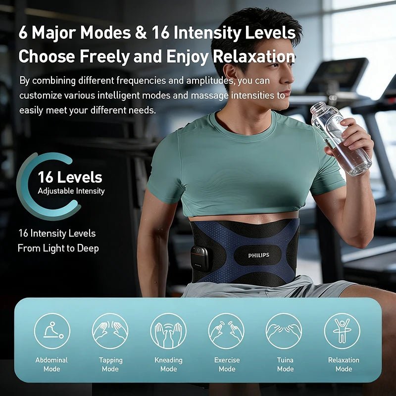 PHILIP Intelligent Massage Belt 3 Modes Of Heating Massage Abdominal Training Belt Adjustable Men's Women's Fitness Shaping Belt - Lo Shop Desiderato - PHILIP Intelligent Massage Belt 3 Modes Of Heating Massage Abdominal Training Belt Adjustable Men's Women's Fitness Shaping Belt - Lo Shop Desiderato - 