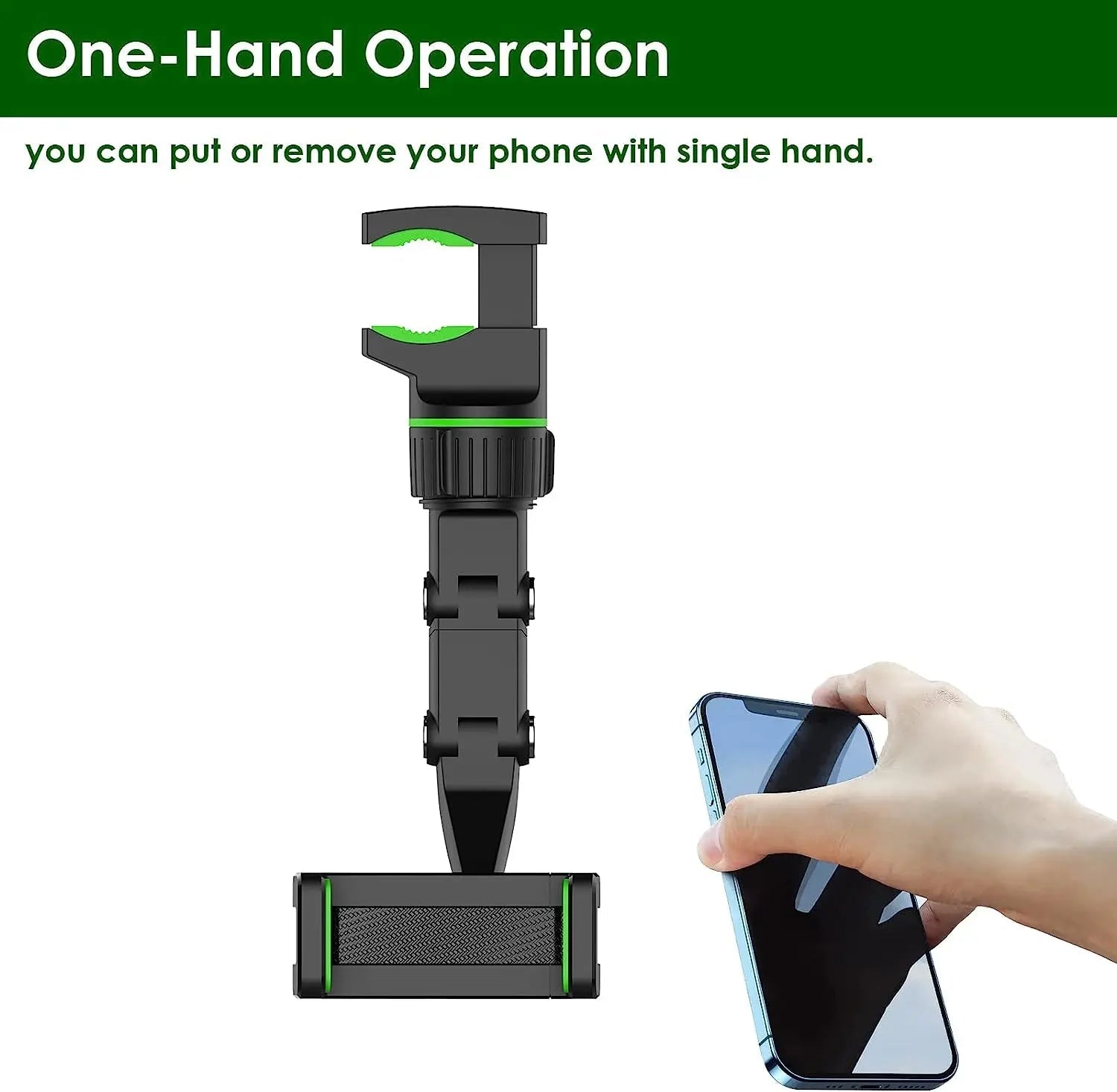 Rearview Mirror Phone Holder 360° Rotatable and Retractable Car Phone Mount Multifunctional Rear View Mirror Holder for All Car - Lo Shop Desiderato - Rearview Mirror Phone Holder 360° Rotatable and Retractable Car Phone Mount Multifunctional Rear View Mirror Holder for All Car - Lo Shop Desiderato - 