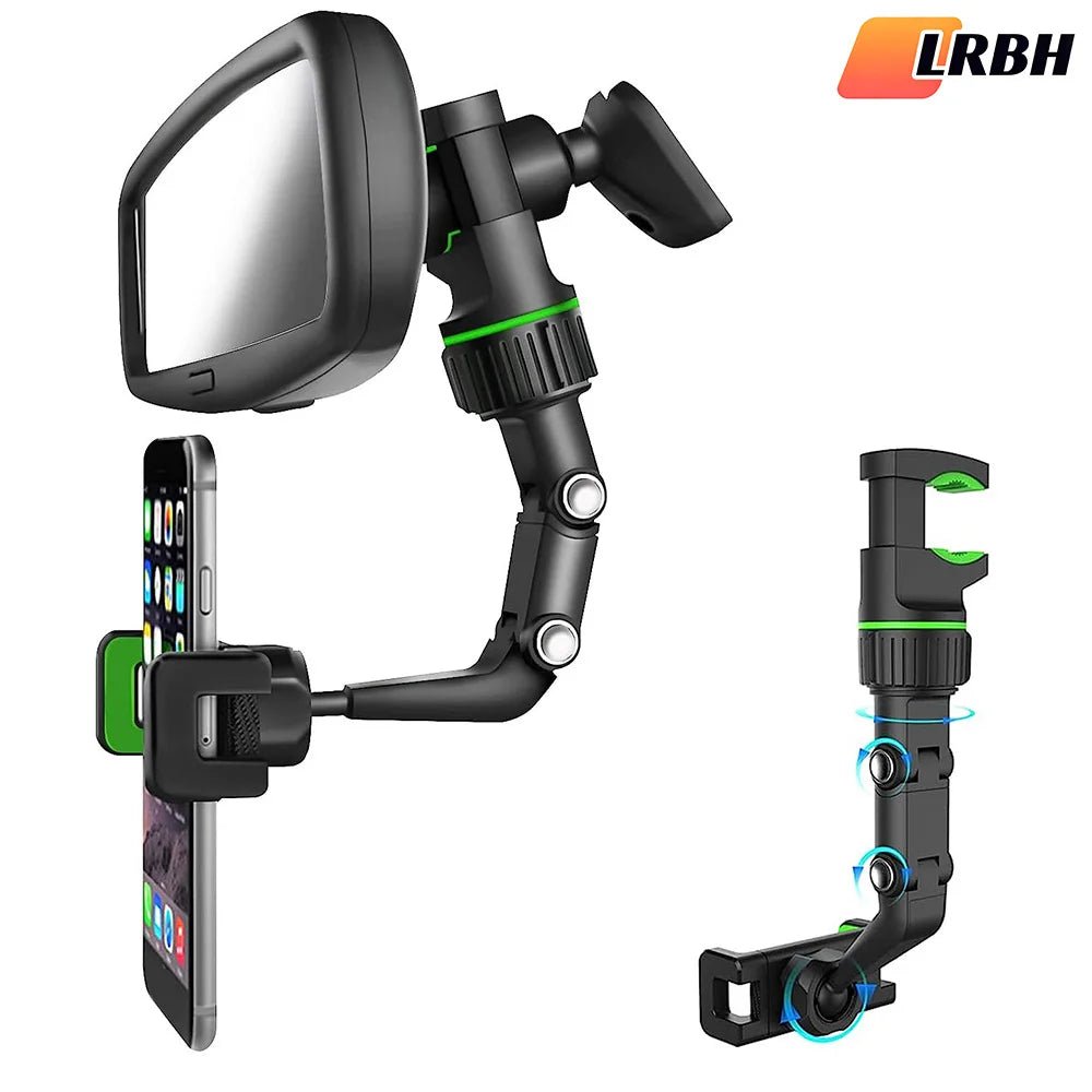 Rearview Mirror Phone Holder 360° Rotatable and Retractable Car Phone Mount Multifunctional Rear View Mirror Holder for All Car - Lo Shop Desiderato - Rearview Mirror Phone Holder 360° Rotatable and Retractable Car Phone Mount Multifunctional Rear View Mirror Holder for All Car - Lo Shop Desiderato - 