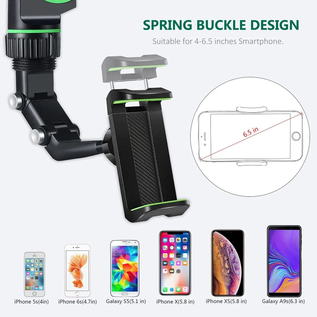 Rearview Mirror Phone Holder 360° Rotatable and Retractable Car Phone Mount Multifunctional Rear View Mirror Holder for All Car - Lo Shop Desiderato - Rearview Mirror Phone Holder 360° Rotatable and Retractable Car Phone Mount Multifunctional Rear View Mirror Holder for All Car - Lo Shop Desiderato - 