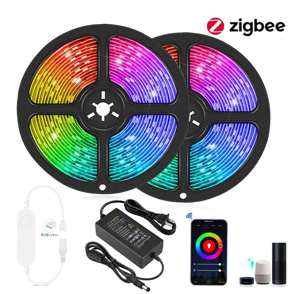 Tuya Zigbee RGB LED Strip 12V 1m 2m 3m 4m 5m 10m Dimmable Lamp Waterproof Lights Band Kit Smart Life APP fr Alexa Home assistant - Lo Shop Desiderato - Tuya Zigbee RGB LED Strip 12V 1m 2m 3m 4m 5m 10m Dimmable Lamp Waterproof Lights Band Kit Smart Life APP fr Alexa Home assistant - Lo Shop Desiderato - 