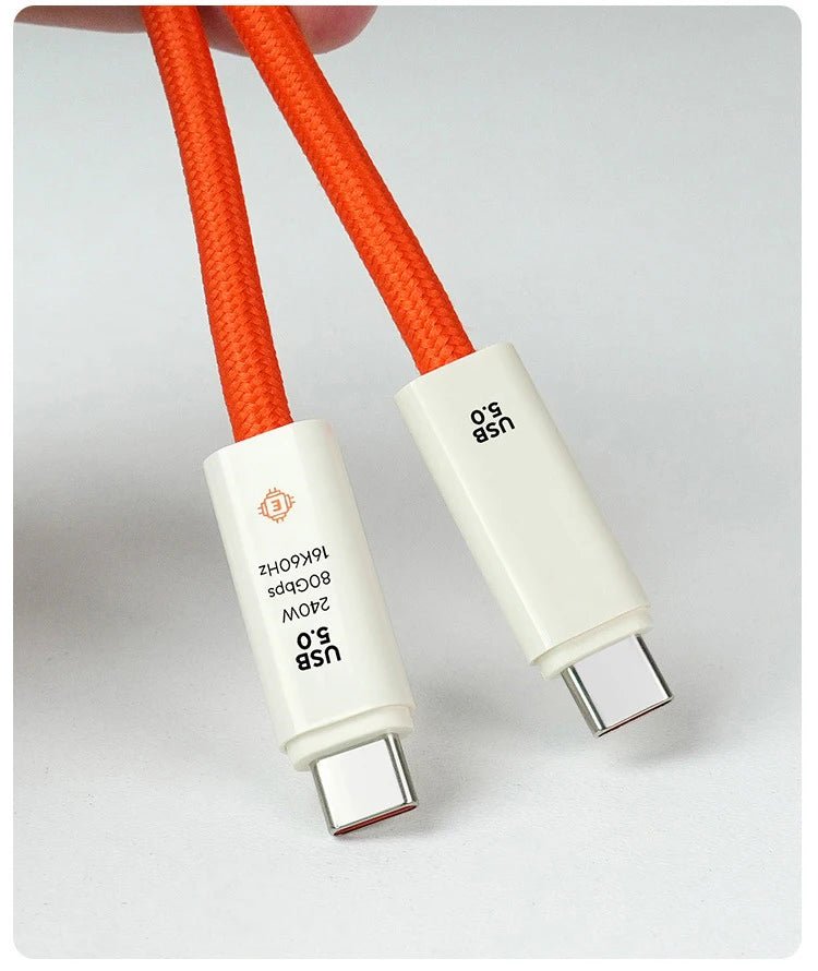 USB 5.0 Nylon Braided Cable with Dual Type - C Ports 240W PD Fast Charging Multifunction Data Cable for Screen Casting - Lo Shop Desiderato - USB 5.0 Nylon Braided Cable with Dual Type - C Ports 240W PD Fast Charging Multifunction Data Cable for Screen Casting - Lo Shop Desiderato - 