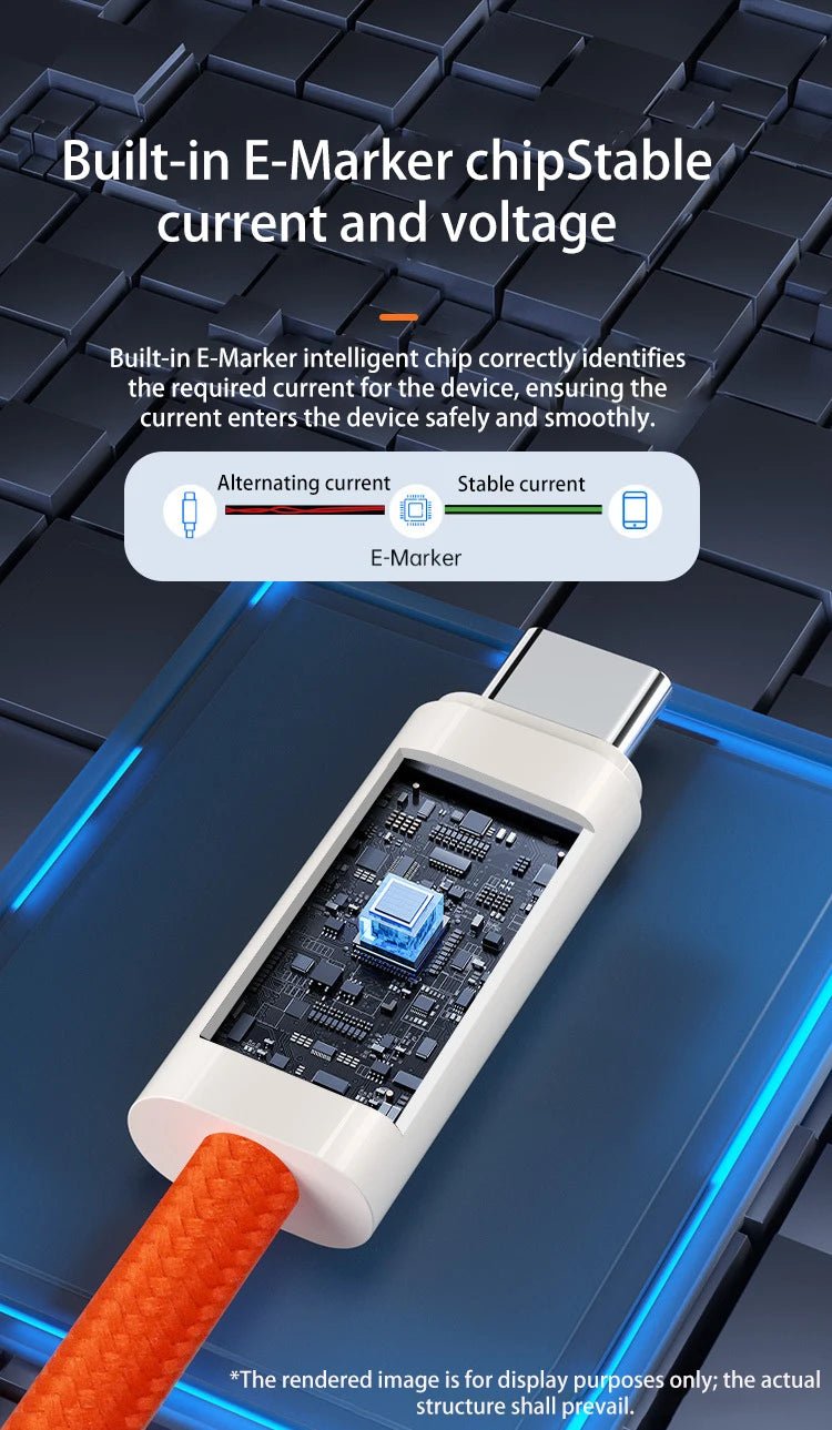 USB 5.0 Nylon Braided Cable with Dual Type - C Ports 240W PD Fast Charging Multifunction Data Cable for Screen Casting - Lo Shop Desiderato - USB 5.0 Nylon Braided Cable with Dual Type - C Ports 240W PD Fast Charging Multifunction Data Cable for Screen Casting - Lo Shop Desiderato - 