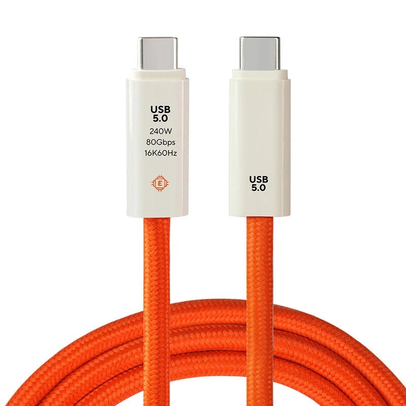 USB 5.0 Nylon Braided Cable with Dual Type - C Ports 240W PD Fast Charging Multifunction Data Cable for Screen Casting - Lo Shop Desiderato - USB 5.0 Nylon Braided Cable with Dual Type - C Ports 240W PD Fast Charging Multifunction Data Cable for Screen Casting - Lo Shop Desiderato - 