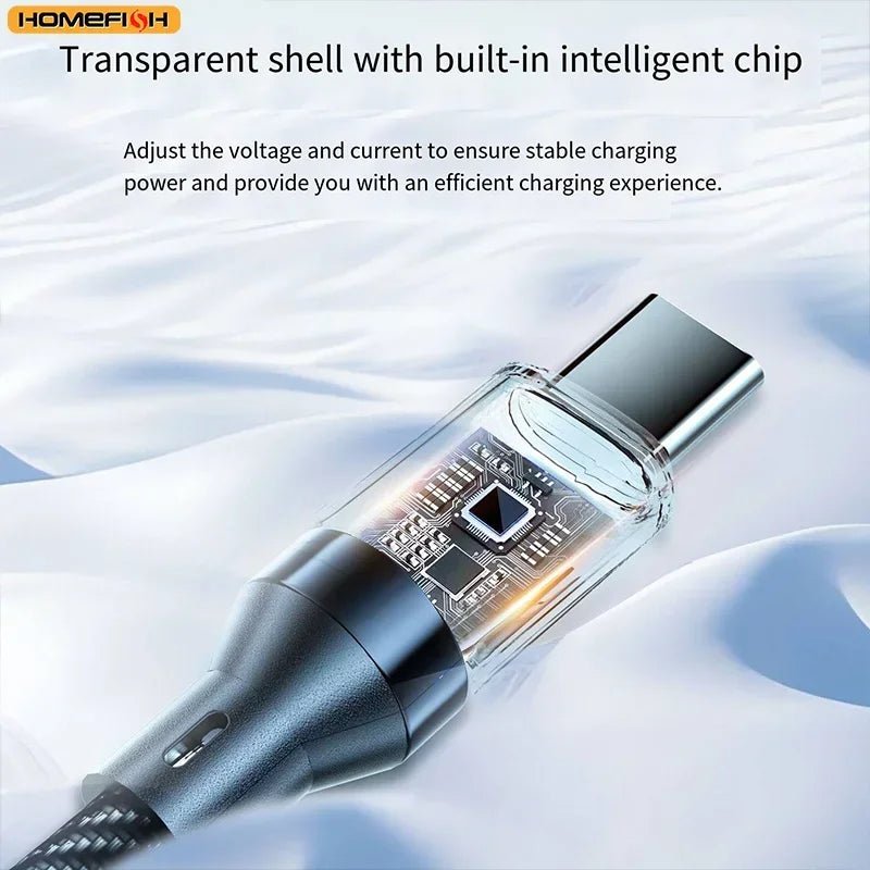 USB - C Super Fast Charging Cable with Digital Display, Braided Anti - Fracture Wire, Compatible with Type - C Devices - Lo Shop Desiderato - USB - C Super Fast Charging Cable with Digital Display, Braided Anti - Fracture Wire, Compatible with Type - C Devices - Lo Shop Desiderato - Cavi e adattatori