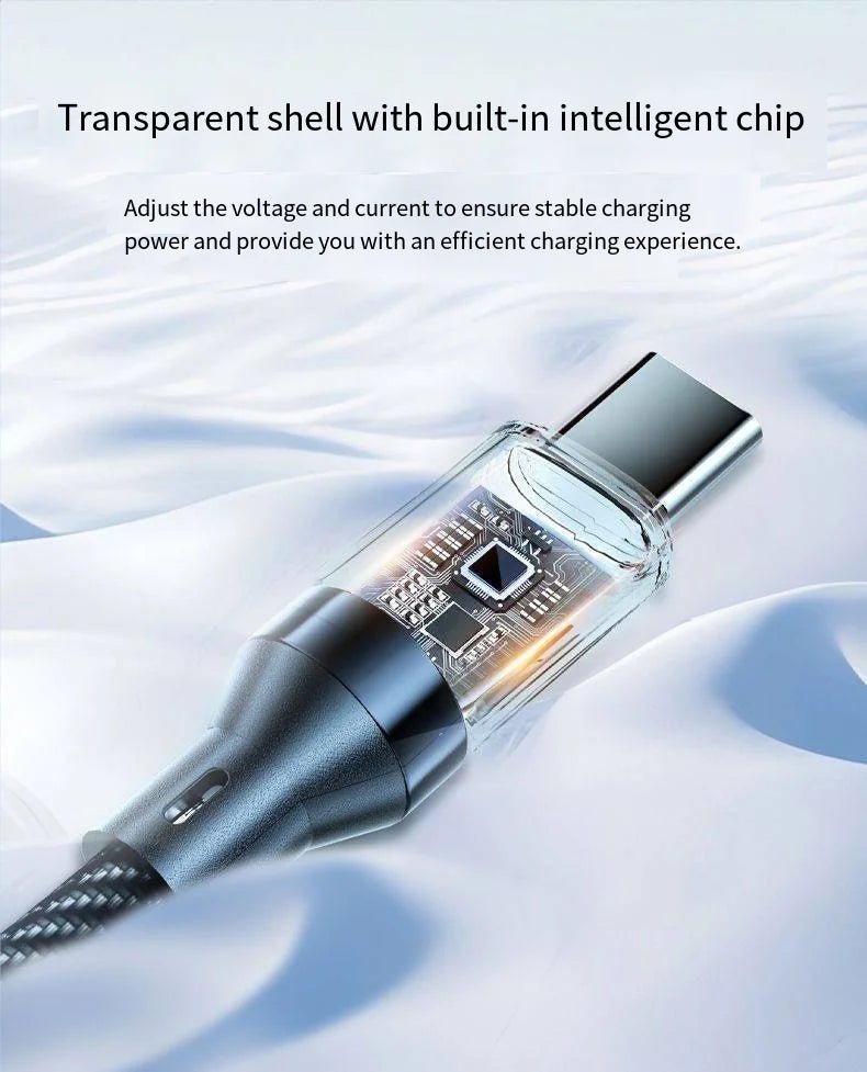 USB - C Super Fast Charging Cable with Digital Display, Braided Anti - Fracture Wire, Compatible with Type - C Devices - Lo Shop Desiderato - USB - C Super Fast Charging Cable with Digital Display, Braided Anti - Fracture Wire, Compatible with Type - C Devices - Lo Shop Desiderato - Cavi e adattatori