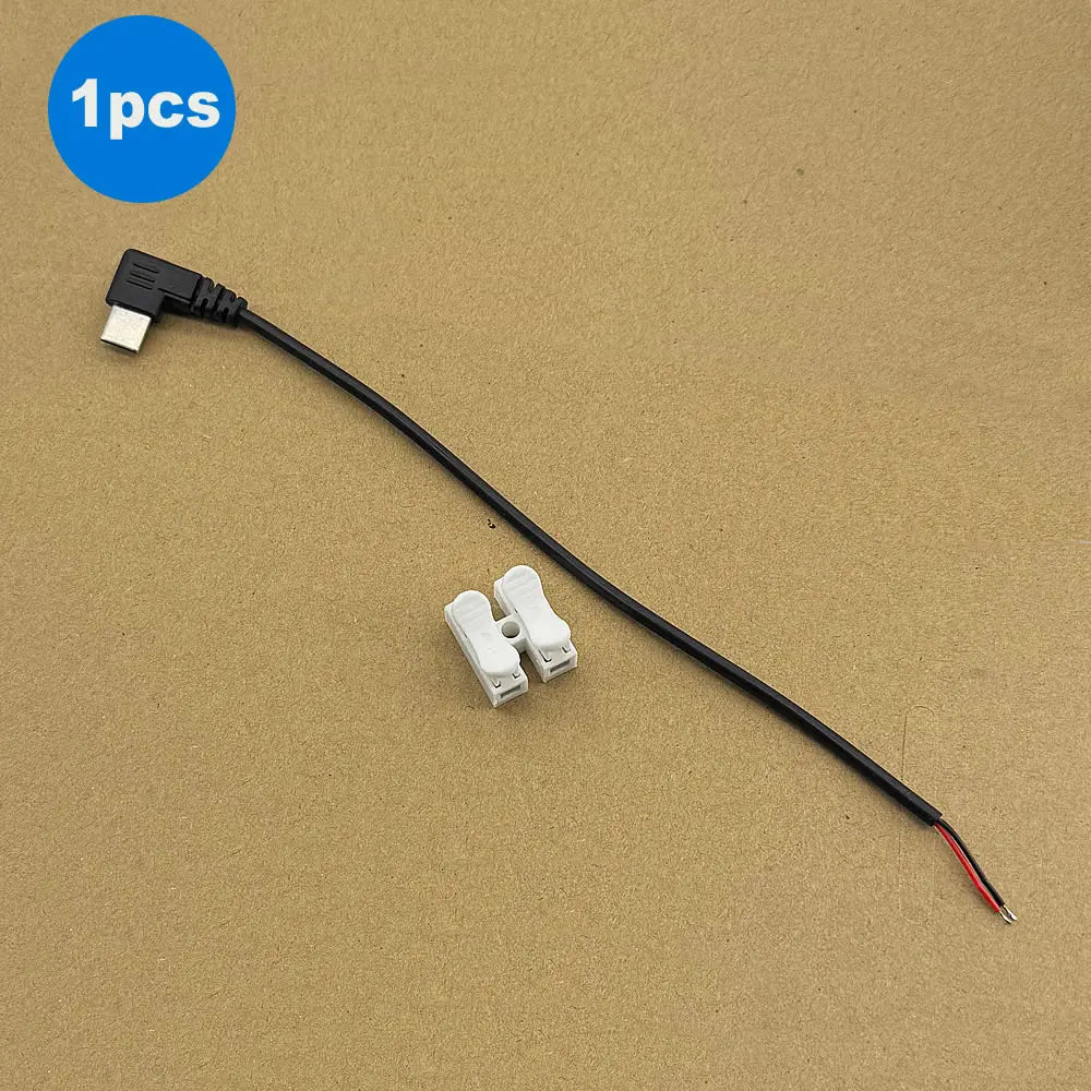 USB C to 2 Pin Bare Wire Open End Power Cord, 90 Degree USB Type C Male Plug 2 Pin Pigtail Cable, for 5V USB Type C DIY Cable - Lo Shop Desiderato - USB C to 2 Pin Bare Wire Open End Power Cord, 90 Degree USB Type C Male Plug 2 Pin Pigtail Cable, for 5V USB Type C DIY Cable - Lo Shop Desiderato - 