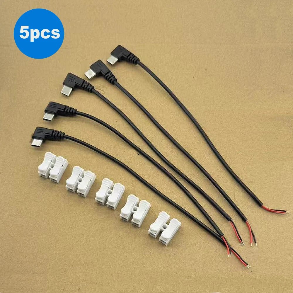 USB C to 2 Pin Bare Wire Open End Power Cord, 90 Degree USB Type C Male Plug 2 Pin Pigtail Cable, for 5V USB Type C DIY Cable - Lo Shop Desiderato - USB C to 2 Pin Bare Wire Open End Power Cord, 90 Degree USB Type C Male Plug 2 Pin Pigtail Cable, for 5V USB Type C DIY Cable - Lo Shop Desiderato - 