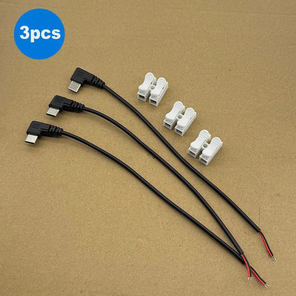 USB C to 2 Pin Bare Wire Open End Power Cord, 90 Degree USB Type C Male Plug 2 Pin Pigtail Cable, for 5V USB Type C DIY Cable - Lo Shop Desiderato - USB C to 2 Pin Bare Wire Open End Power Cord, 90 Degree USB Type C Male Plug 2 Pin Pigtail Cable, for 5V USB Type C DIY Cable - Lo Shop Desiderato - 
