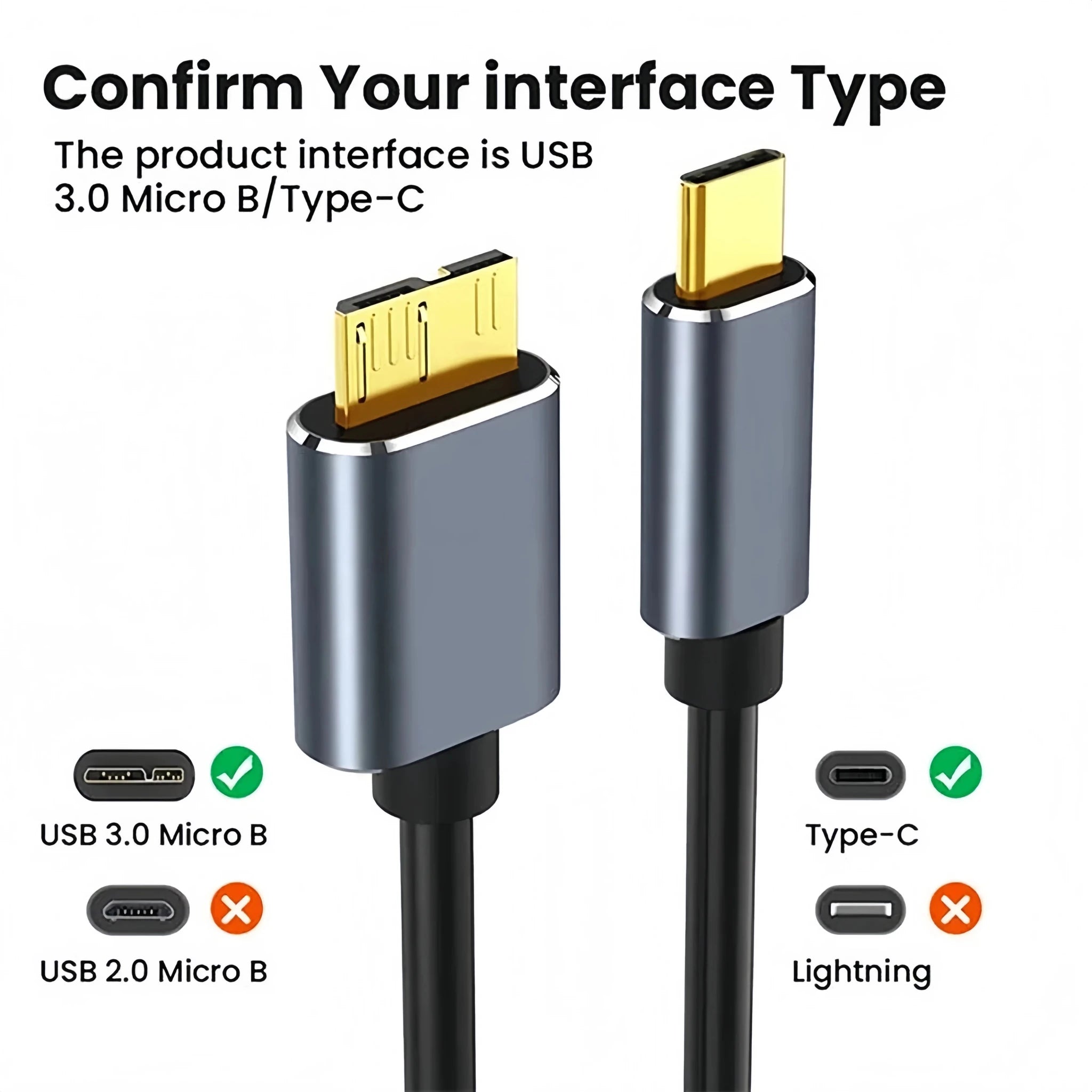 USB C to Micro B Cable 3.0(5Gbps),Type C Male to Micro B Female,for External Hard Drive/SSD (Toshiba,WD,Seagate),MacBook,Laptop - Lo Shop Desiderato - USB C to Micro B Cable 3.0(5Gbps),Type C Male to Micro B Female,for External Hard Drive/SSD (Toshiba,WD,Seagate),MacBook,Laptop - Lo Shop Desiderato - 