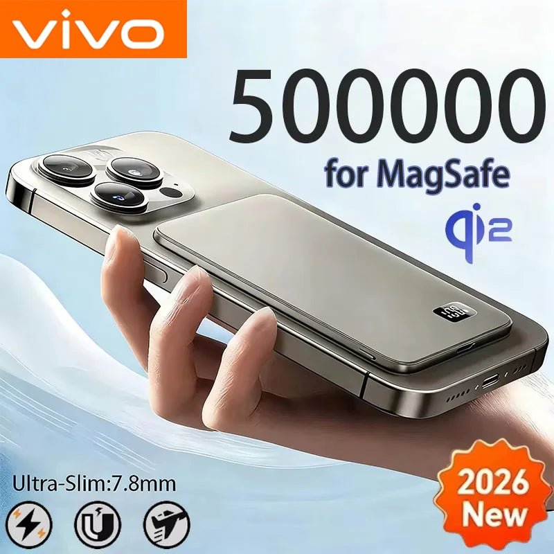 VIVO 500000mAh 3C Certification Thin Power Bank Ultra For MagSafe 22.5W Magnetic Wireless Fast Charging Portable Battery Display - Lo Shop Desiderato - VIVO 500000mAh 3C Certification Thin Power Bank Ultra For MagSafe 22.5W Magnetic Wireless Fast Charging Portable Battery Display - Lo Shop Desiderato - 