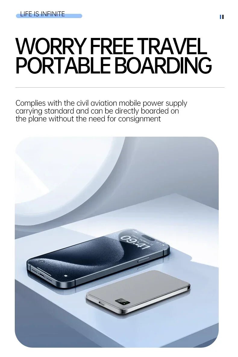 VIVO 500000mAh 3C Certification Thin Power Bank Ultra For MagSafe 22.5W Magnetic Wireless Fast Charging Portable Battery Display - Lo Shop Desiderato - VIVO 500000mAh 3C Certification Thin Power Bank Ultra For MagSafe 22.5W Magnetic Wireless Fast Charging Portable Battery Display - Lo Shop Desiderato - 