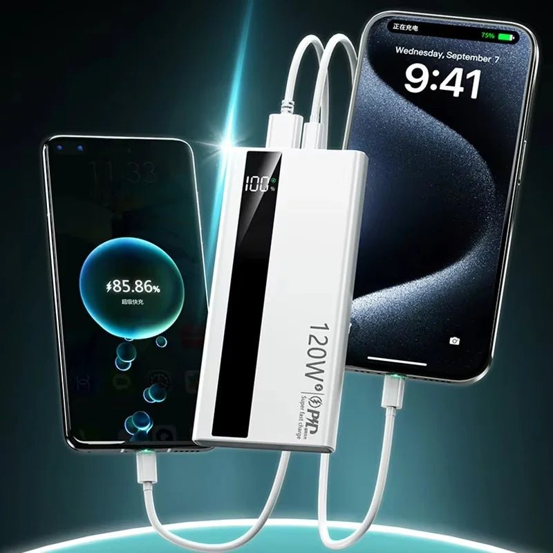 VIVO 500000mAh Large Capacity Power Bank 120W Super Fast Charging Power Bank Portable Battery Charger Digital Display Power Bank - Lo Shop Desiderato - VIVO 500000mAh Large Capacity Power Bank 120W Super Fast Charging Power Bank Portable Battery Charger Digital Display Power Bank - Lo Shop Desiderato - 