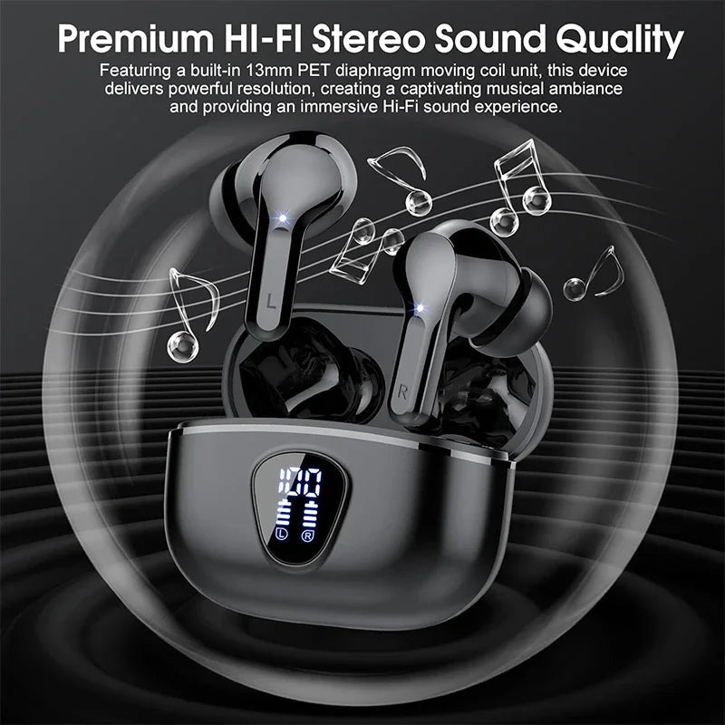 Wireless Earbuds BT5.3 Headphones HiFi Stereo EarBuds with ENC Noise Cancelling Mic 48H LED Display IP7 Waterproof Earphones - Lo Shop Desiderato - Wireless Earbuds BT5.3 Headphones HiFi Stereo EarBuds with ENC Noise Cancelling Mic 48H LED Display IP7 Waterproof Earphones - Lo Shop Desiderato - 