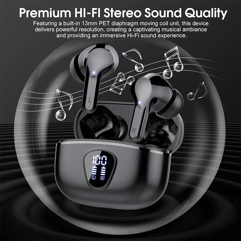 Wireless Earbuds BT5.3 Headphones HiFi Stereo EarBuds with ENC Noise Cancelling Mic 48H LED Display IP7 Waterproof Earphones - Lo Shop Desiderato - Wireless Earbuds BT5.3 Headphones HiFi Stereo EarBuds with ENC Noise Cancelling Mic 48H LED Display IP7 Waterproof Earphones - Lo Shop Desiderato - 