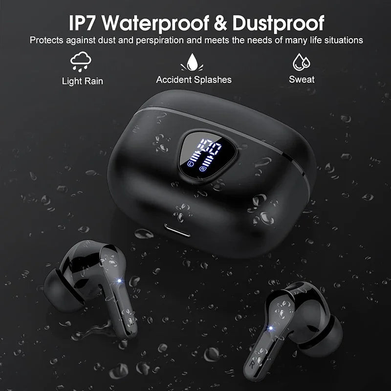Wireless Earbuds BT5.3 Headphones HiFi Stereo EarBuds with ENC Noise Cancelling Mic 48H LED Display IP7 Waterproof Earphones - Lo Shop Desiderato - Wireless Earbuds BT5.3 Headphones HiFi Stereo EarBuds with ENC Noise Cancelling Mic 48H LED Display IP7 Waterproof Earphones - Lo Shop Desiderato - 