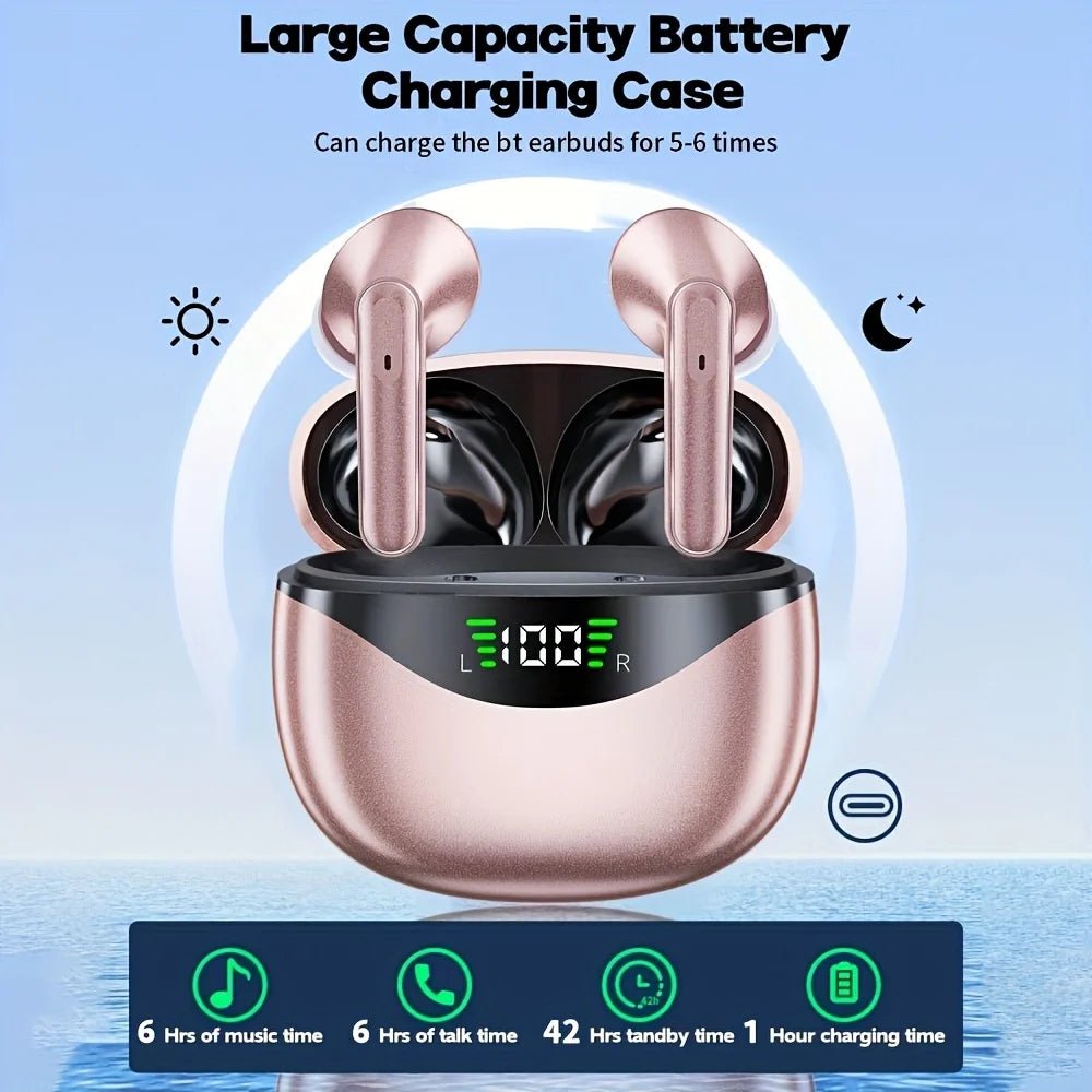 Wireless Earbuds, Sports Earphones with Built - in Microphone, Digital LED Power Display, TWS In - Ear Headphones with Built - in Mic - Lo Shop Desiderato - Wireless Earbuds, Sports Earphones with Built - in Microphone, Digital LED Power Display, TWS In - Ear Headphones with Built - in Mic - Lo Shop Desiderato - 