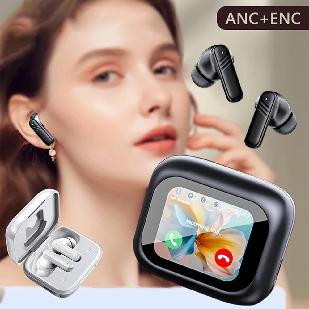 Wireless Earbuds With Touch Screen In - Ear Earphone ANC Noise Cancellation Long Battery ENC Mic Compatible For IOS Android - Lo Shop Desiderato - Wireless Earbuds With Touch Screen In - Ear Earphone ANC Noise Cancellation Long Battery ENC Mic Compatible For IOS Android - Lo Shop Desiderato - 