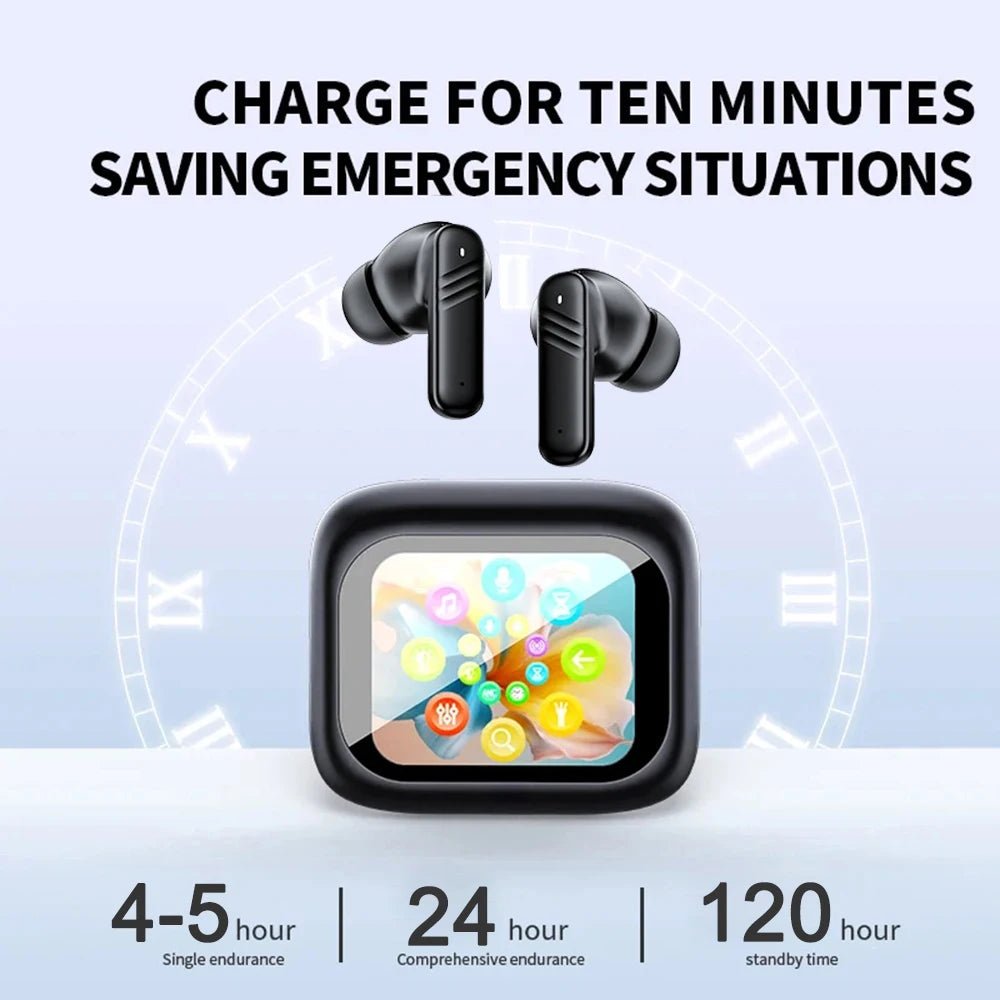 Wireless Earbuds With Touch Screen In - Ear Earphone ANC Noise Cancellation Long Battery ENC Mic Compatible For IOS Android - Lo Shop Desiderato - Wireless Earbuds With Touch Screen In - Ear Earphone ANC Noise Cancellation Long Battery ENC Mic Compatible For IOS Android - Lo Shop Desiderato - 